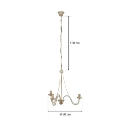 HELAM Lysekrone Malbo med 3 lyskilder i hvid