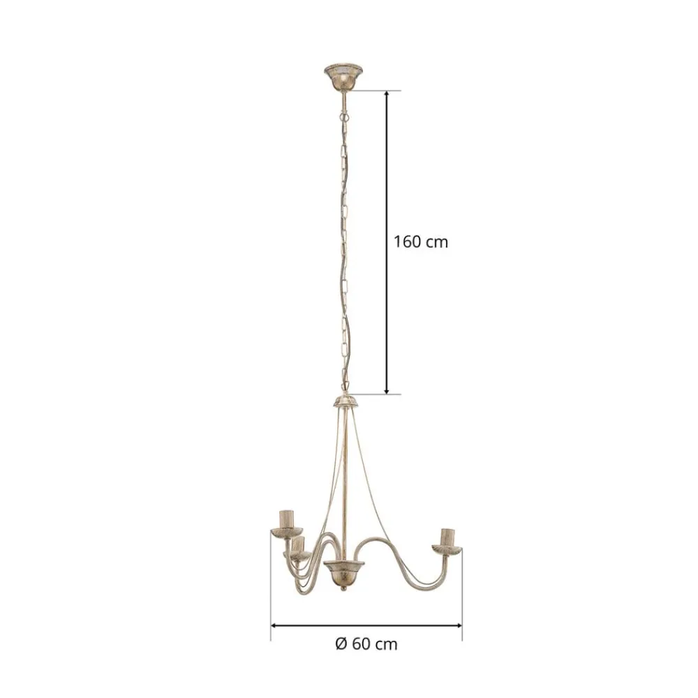 HELAM Lysekrone Malbo med 3 lyskilder i hvid