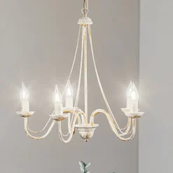 Lysekrone Malbo med 5 lyskilder i hvid^HELAM Hot