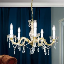 ORION Lysekrone Marie Claire krystalglas 5 lyskilder