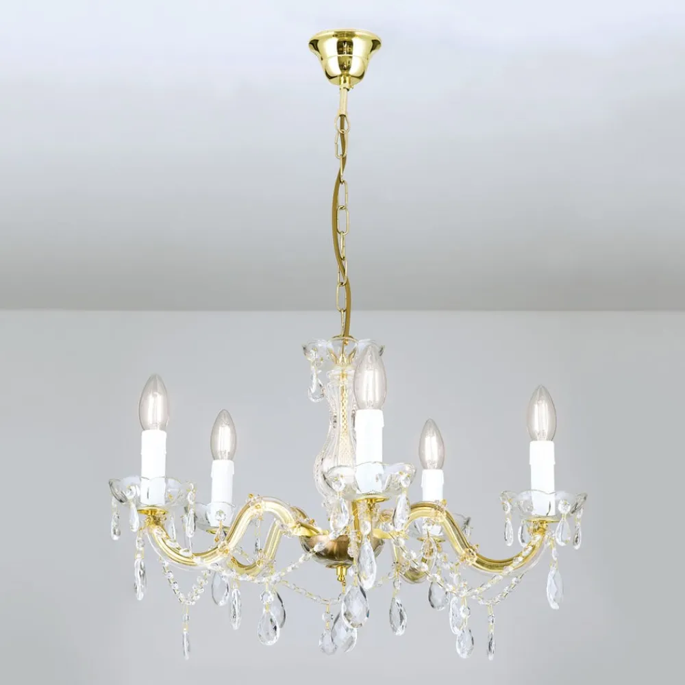 ORION Lysekrone Marie Claire krystalglas 5 lyskilder