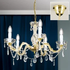 ORION Lysekrone Marie Claire krystalglas 5 lyskilder