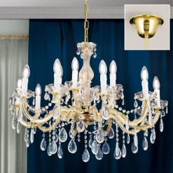 ORION Lysekrone Marie Claire krystalglas 15-flammet