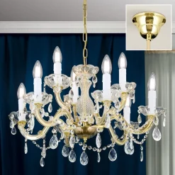 Lysekrone Marie Claire krystalglas 9 lyskilder^ORION Hot