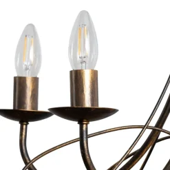 ONLI Lysekrone Milvia, 5 lyskilder, bronzefarvet, metal