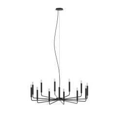 Nowodvorski Lighting Lysekrone ORTO B, sort, metal, Ø 103 cm, 12 lyskilder