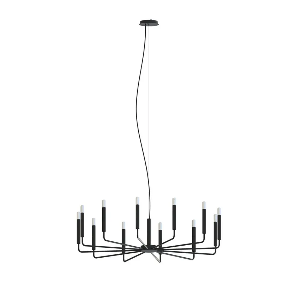 Nowodvorski Lighting Lysekrone ORTO B, sort, metal, Ø 103 cm, 12 lyskilder