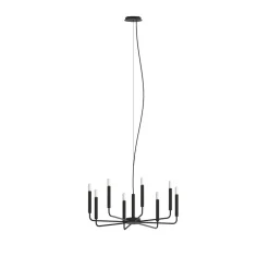 Nowodvorski Lighting Lysekrone ORTO, sort, metal, Ø 73 cm, 8 lyskilder