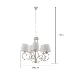 Lysekrone Pompei, med skærme, hvid antik^ONLI New