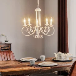 Lysekrone Pompei, uden skærme, hvid antik^ONLI Best