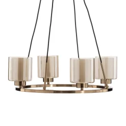 Lucea Lysekrone Ressa Ø 59 cm messing antik, 4 lyskilder.