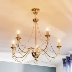 Domiluce Lysekrone Retro, femarmet 75 cm, guld