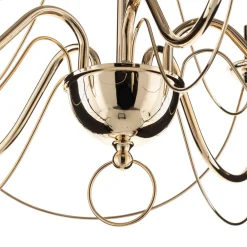 Domiluce Lysekrone Retro, femarmet 75 cm, guld