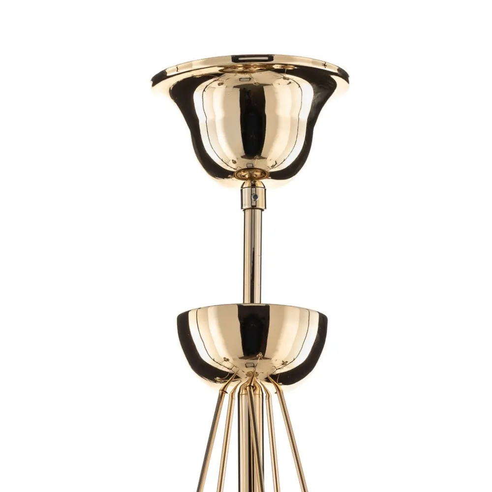 Domiluce Lysekrone Retro, femarmet 75 cm, guld