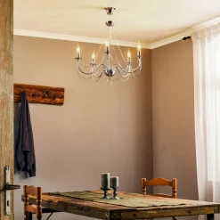 Domiluce Lysekrone Retro, femarmet 75 cm, krom