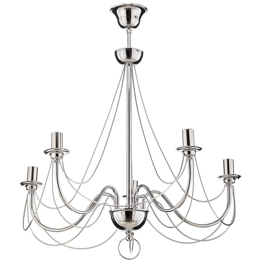 Domiluce Lysekrone Retro, femarmet 75 cm, krom