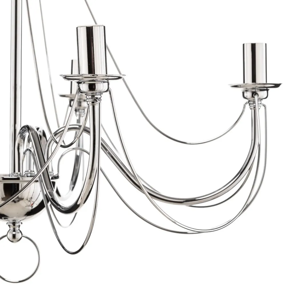 Domiluce Lysekrone Retro, femarmet 75 cm, krom