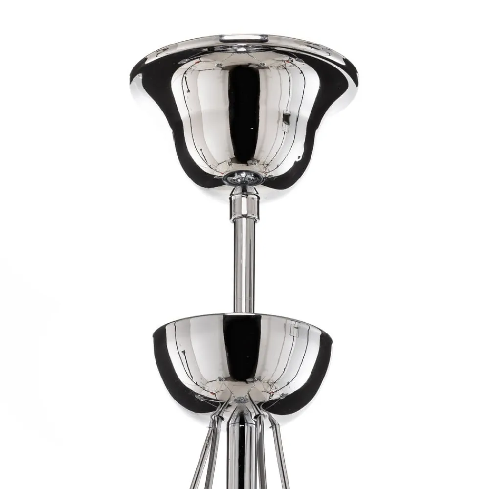 Domiluce Lysekrone Retro, femarmet 75 cm, krom