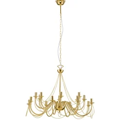 Domiluce Lysekrone Retro, 16-flammet, guld