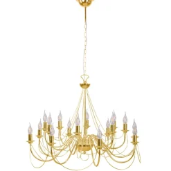 Domiluce Lysekrone Retro, 16-flammet, guld