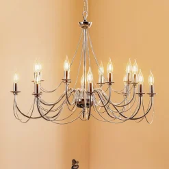 Domiluce Lysekroner>Lysekrone Retro, 16-flammet, krom