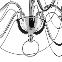 Domiluce Lysekrone Retro i sølv, 6 lyskilder 75 cm ophæng