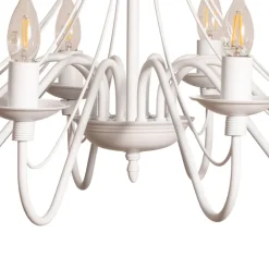 ALDEX Lysekrone Rosa, hvid, 12 lyskilder, metal