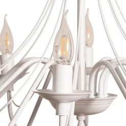 ALDEX Lysekrone Rosa, hvid, 12 lyskilder, metal