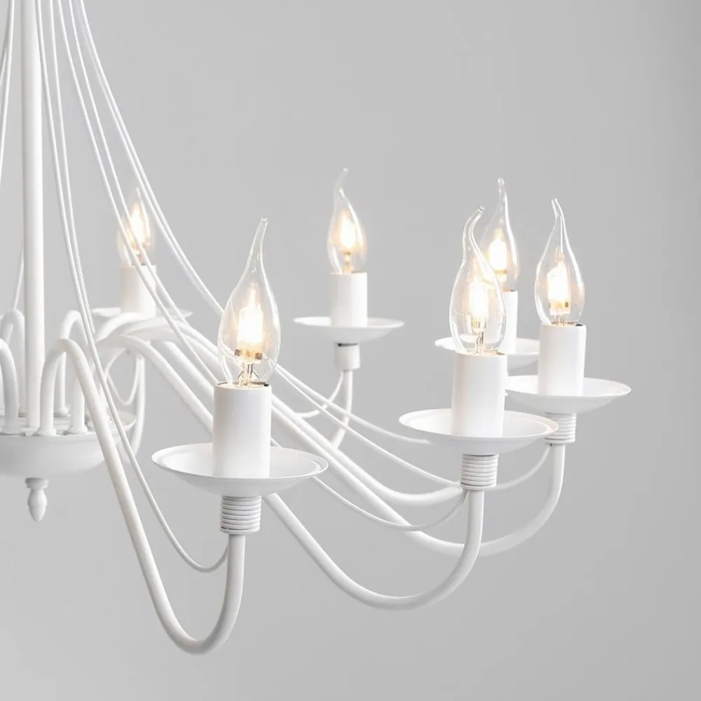 ALDEX Lysekrone Rosa, hvid, 12 lyskilder, metal