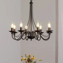 ALDEX Lysekroner>Lysekrone Rosa, sort, 8 lyskilder, metal