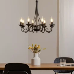 ALDEX Lysekroner>Lysekrone Rosa, sort, 8 lyskilder, metal