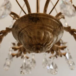 ONLI Lysekrone Teresa, bronze, krystal, Ø 70 cm, 8 lys