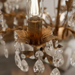 ONLI Lysekrone Teresa, bronze, krystal, Ø 70 cm, 8 lys