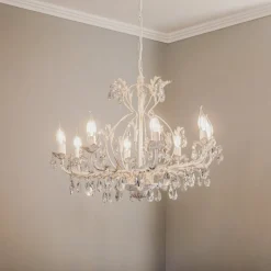 ONLI Lysekroner|Pendellamper>Lysekrone Teresa, elfenben 8 lyskilder