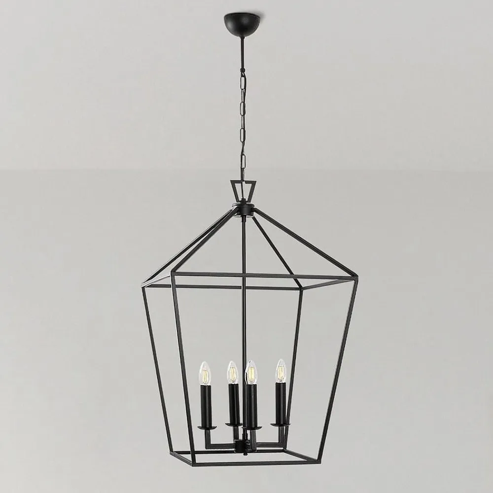 Lysekrone Till 13251, sort, metal, 4 lyskilder^Opviq Outlet