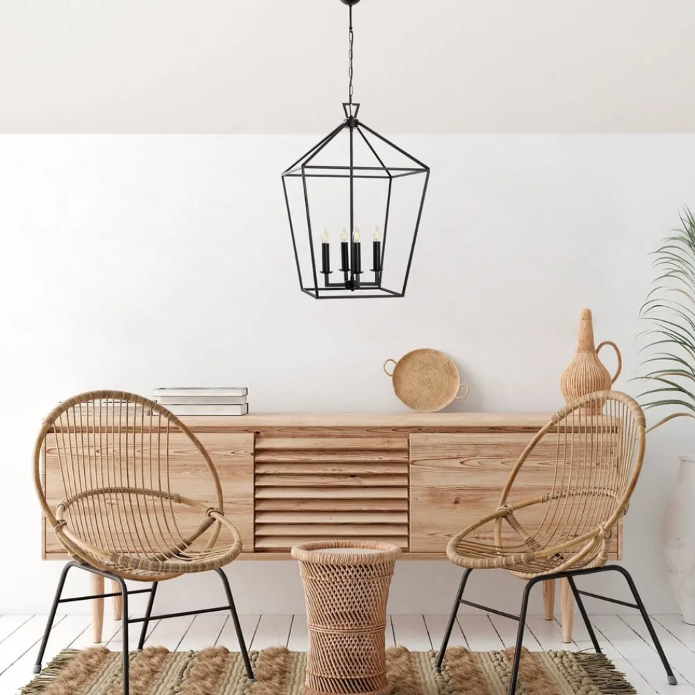 Lysekrone Till 13251, sort, metal, 4 lyskilder^Opviq Outlet