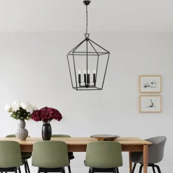 Lysekrone Till 13251, sort, metal, 4 lyskilder^Opviq Outlet