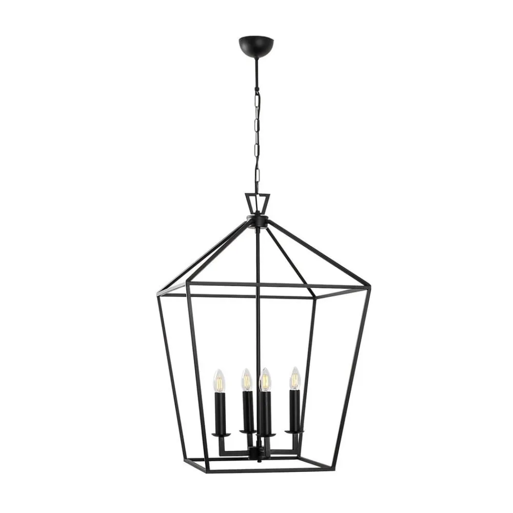 Lysekrone Till 13251, sort, metal, 4 lyskilder^Opviq Outlet