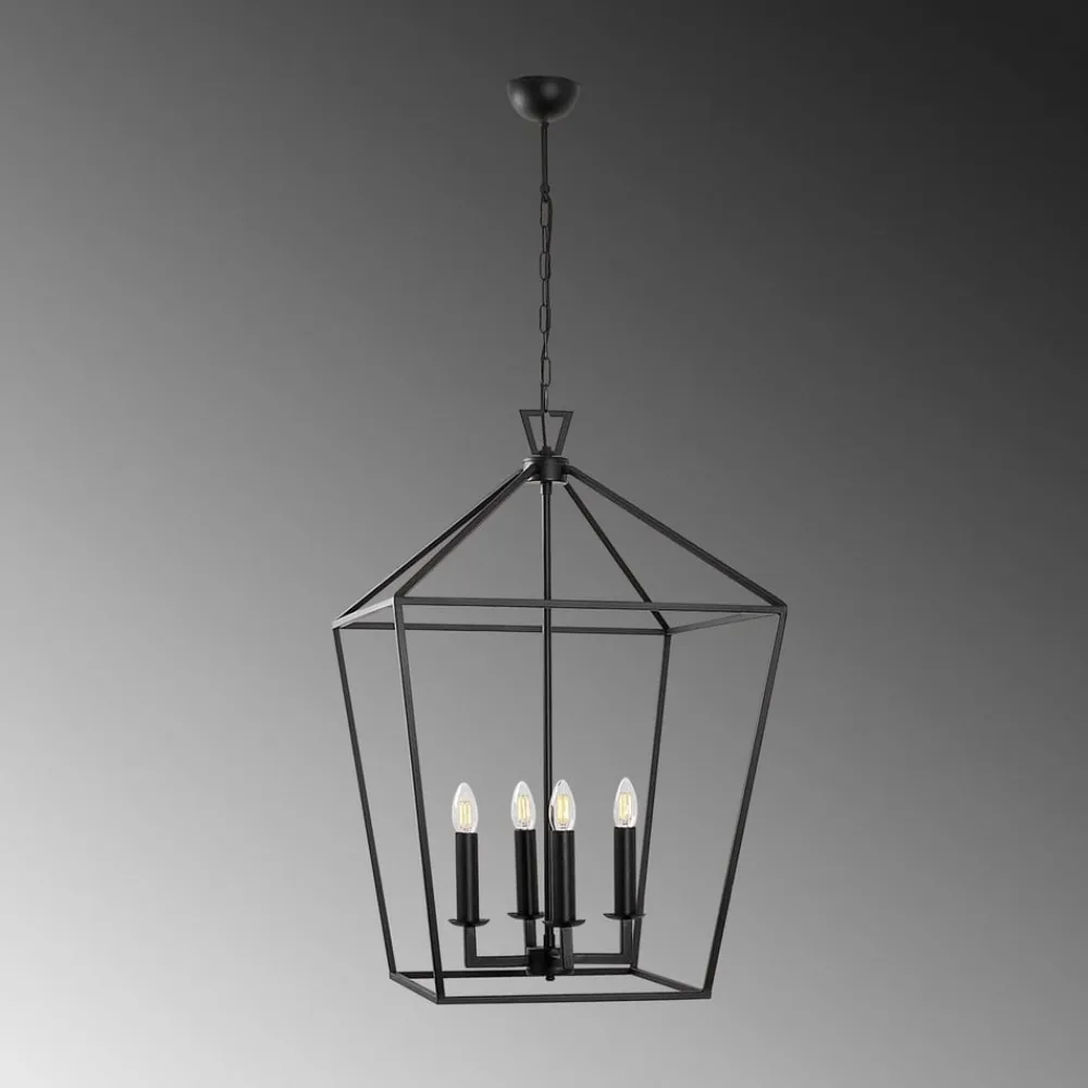 Lysekrone Till 13251, sort, metal, 4 lyskilder^Opviq Outlet