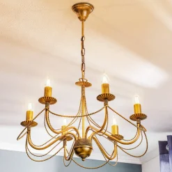 EMIBIG LIGHTING Lysekrone Tori 6, 6 lyskilder, guld