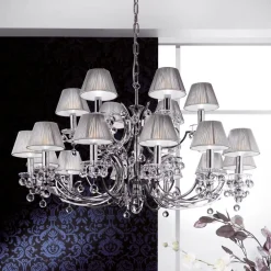 Lysekronen Krystaldesign, krom, 8 lysk.^ORION Sale