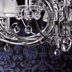 Lysekronen Krystaldesign, krom, 8 lysk.^ORION Sale