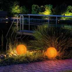 Lysende dekokugle Mundan, 30 cm, terrakotta^Heitronic Discount