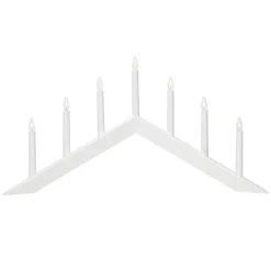 STAR TRADING Lysestage Arrow, flad, 7-flamme, hvid