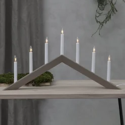 STAR TRADING Lysestage Arrow, flad, 7-flamme, grå