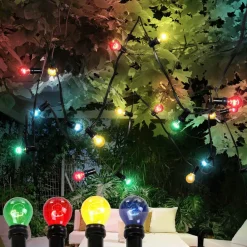Lyskæde Nirvana, 10 lyskilder, farverig, plast, IP44^Globo Sale