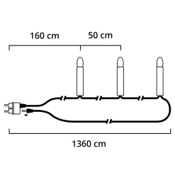 Konstsmide Christmas Lyskæde til træ, med 25 lys, 13,6 m, delbart stik