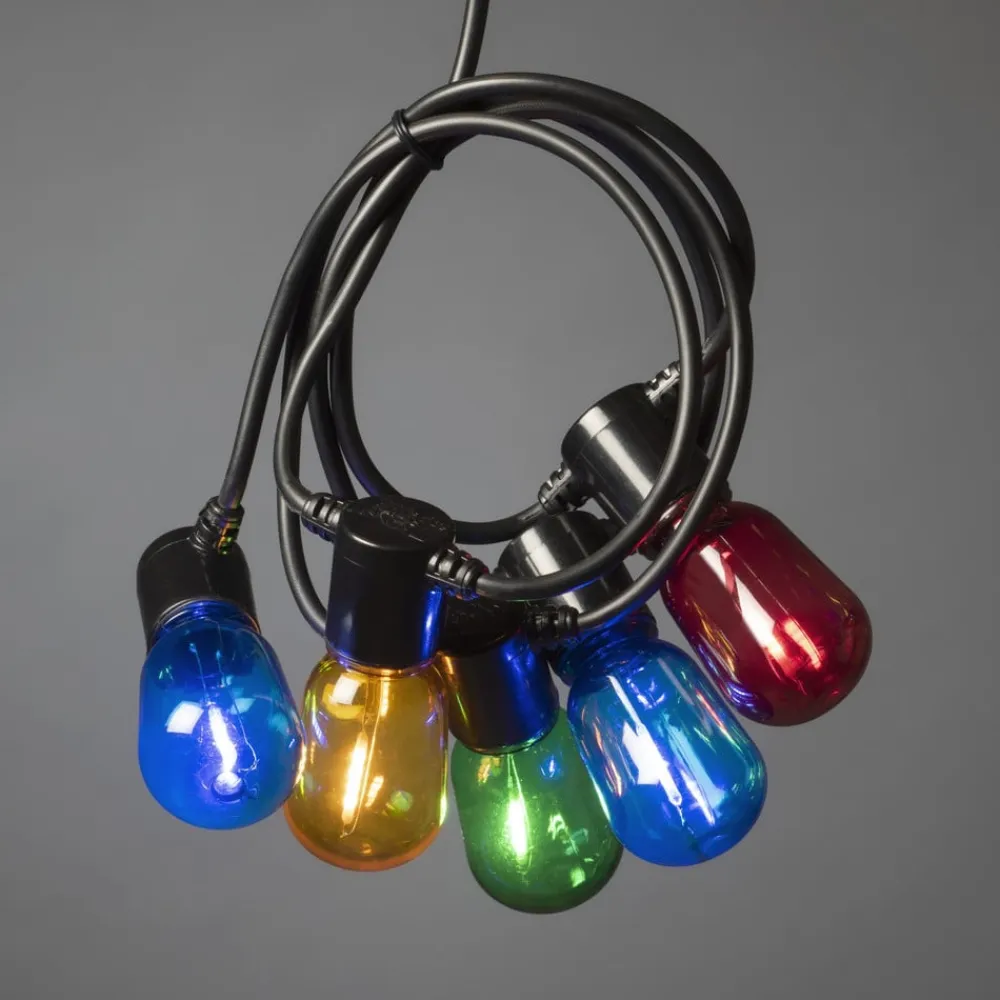 Lyskæder til ølhaven 20 LED-dråber farvet^Konstsmide Christmas Best