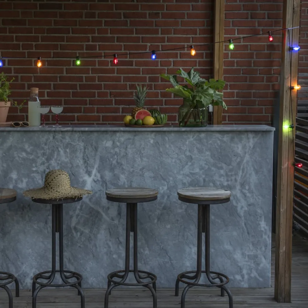 Lyskæder til ølhaven 20 LED-dråber farvet^Konstsmide Christmas Best