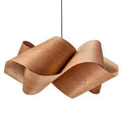 LZF LAMPS Pendellamper>LZF Swirl vedhæng, kabel sort Ø 54cm kirsebærtræ